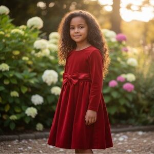 VINTAGE SILVIA WHYTE FOR SAKS FIFTH AVENUE Velvet Dress Red 10Y